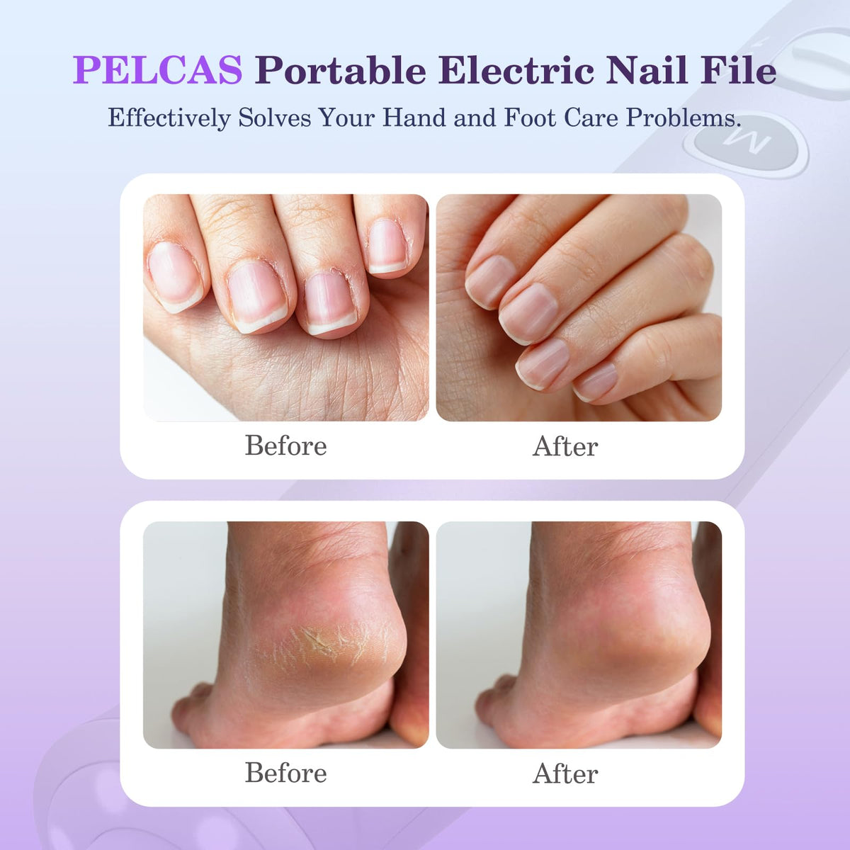 PELCAS Electric Nail Drill LCD display showing speed settings