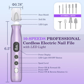 PELCAS Electric Nail Drill USB charging cable and accessories