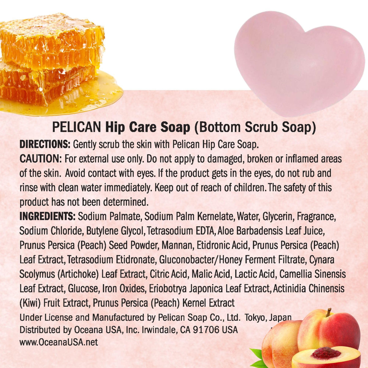 Pelican Soap Exfoliating Soap Bar with a fresh peach
