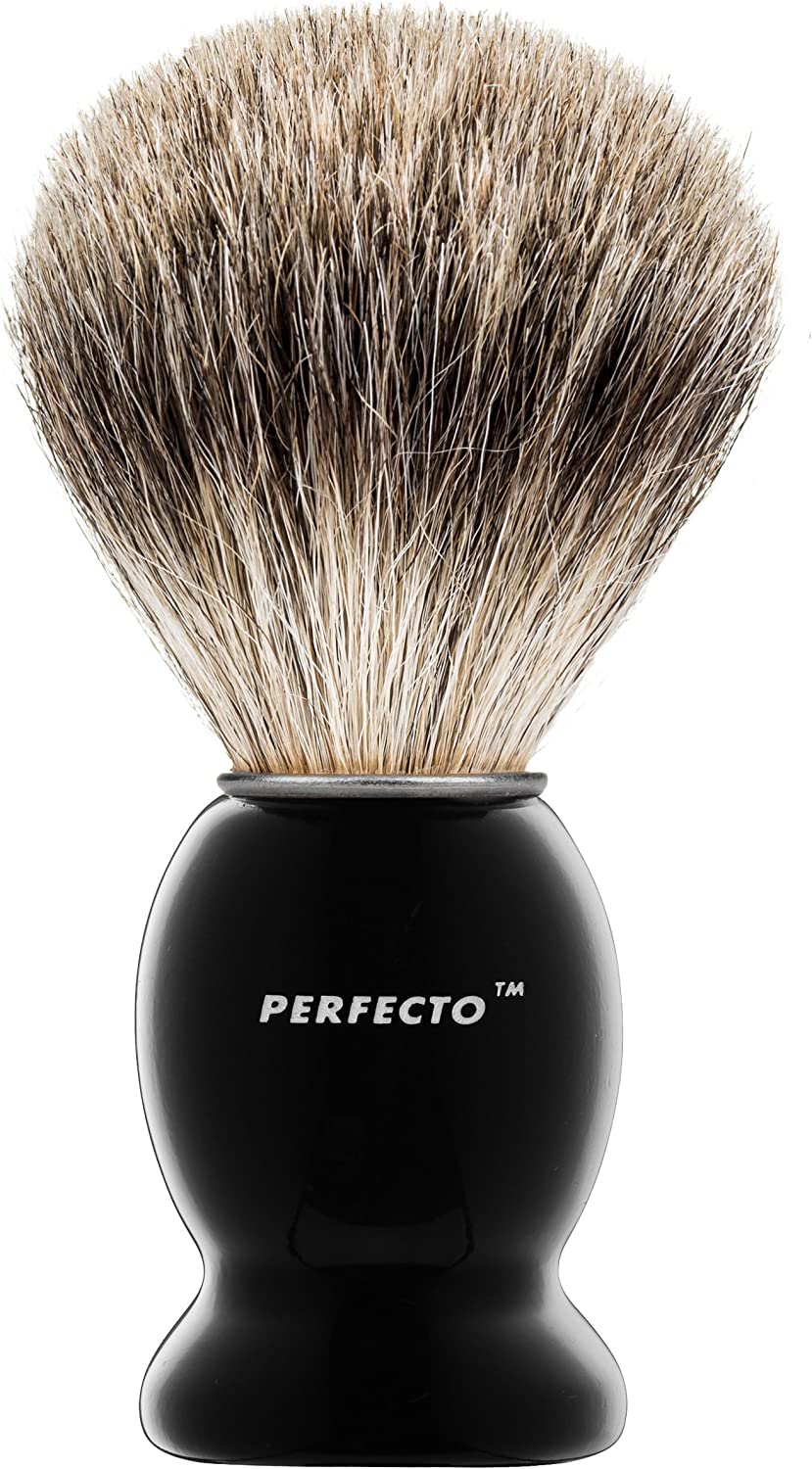Perfecto Badger Shaving Brush in deluxe stand