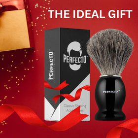 Perfecto Badger Shaving Brush showing soft bristles