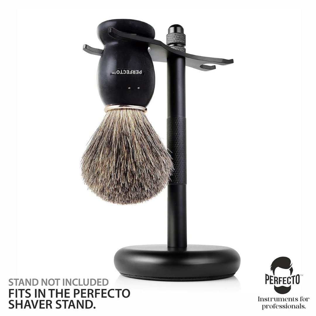 Perfecto Synthetic Shaving Brush in a grooming kit