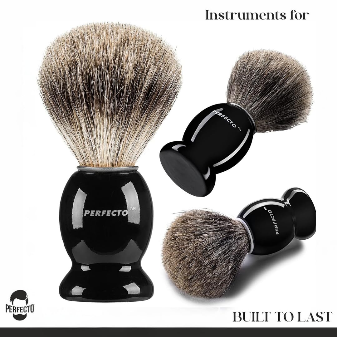 Perfecto Synthetic Shaving Brush with shaving cream