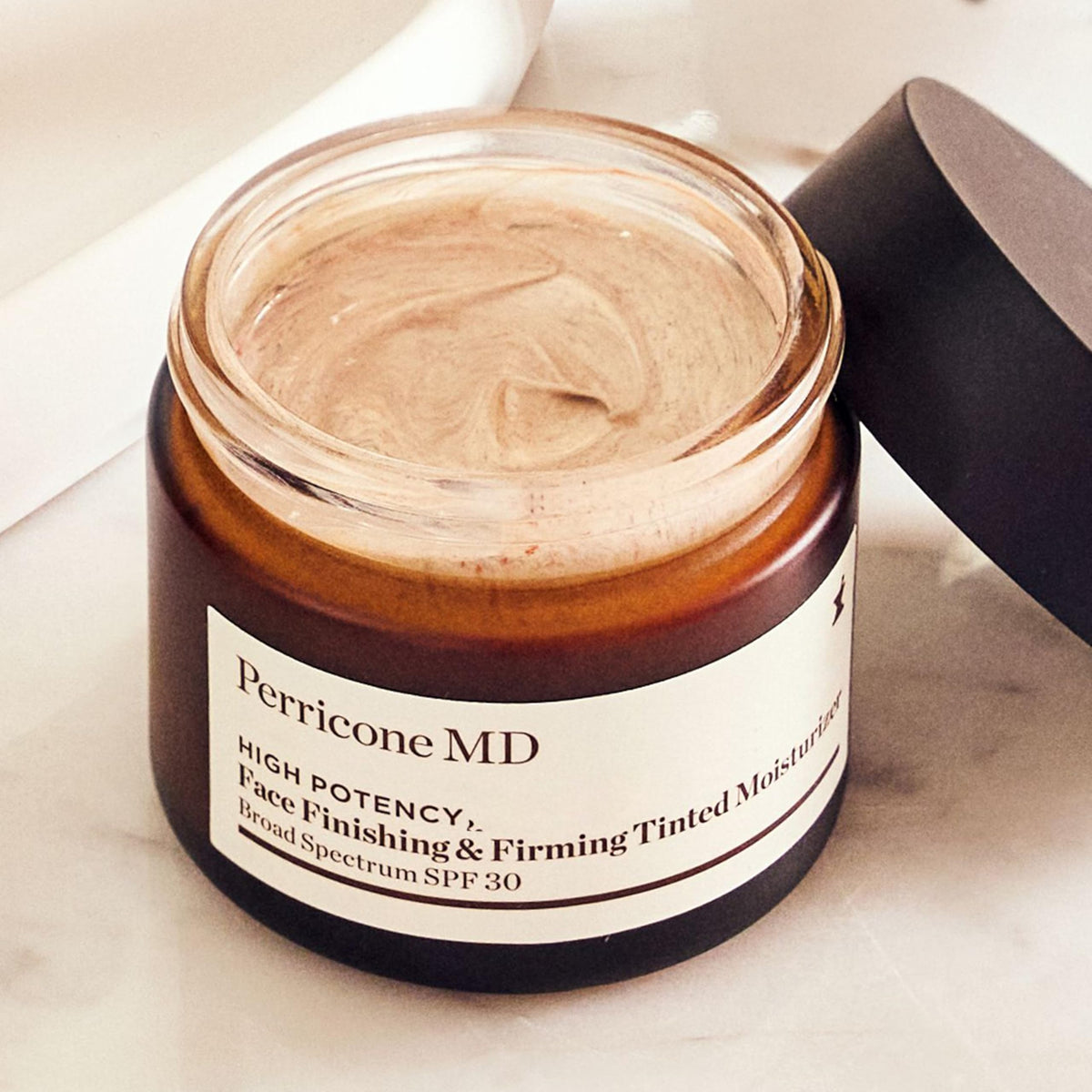 Perricone MD Tinted Moisturizer SPF 30 lifestyle scene on vanity