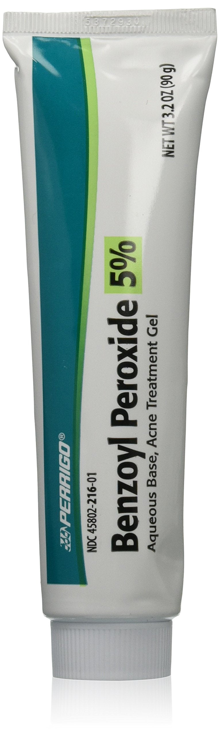 Perrigo Benzoyl Peroxide 5% Acne Gel 90g tube front view