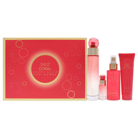 Perry Ellis 360 Coral Women's Fragrance Gift Set front view with packaging