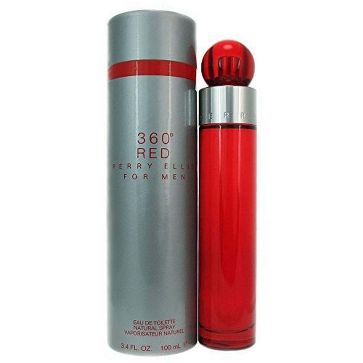 Perry Ellis 360 Red Eau de Toilette Spray for Men, 3.4 oz bottle front view