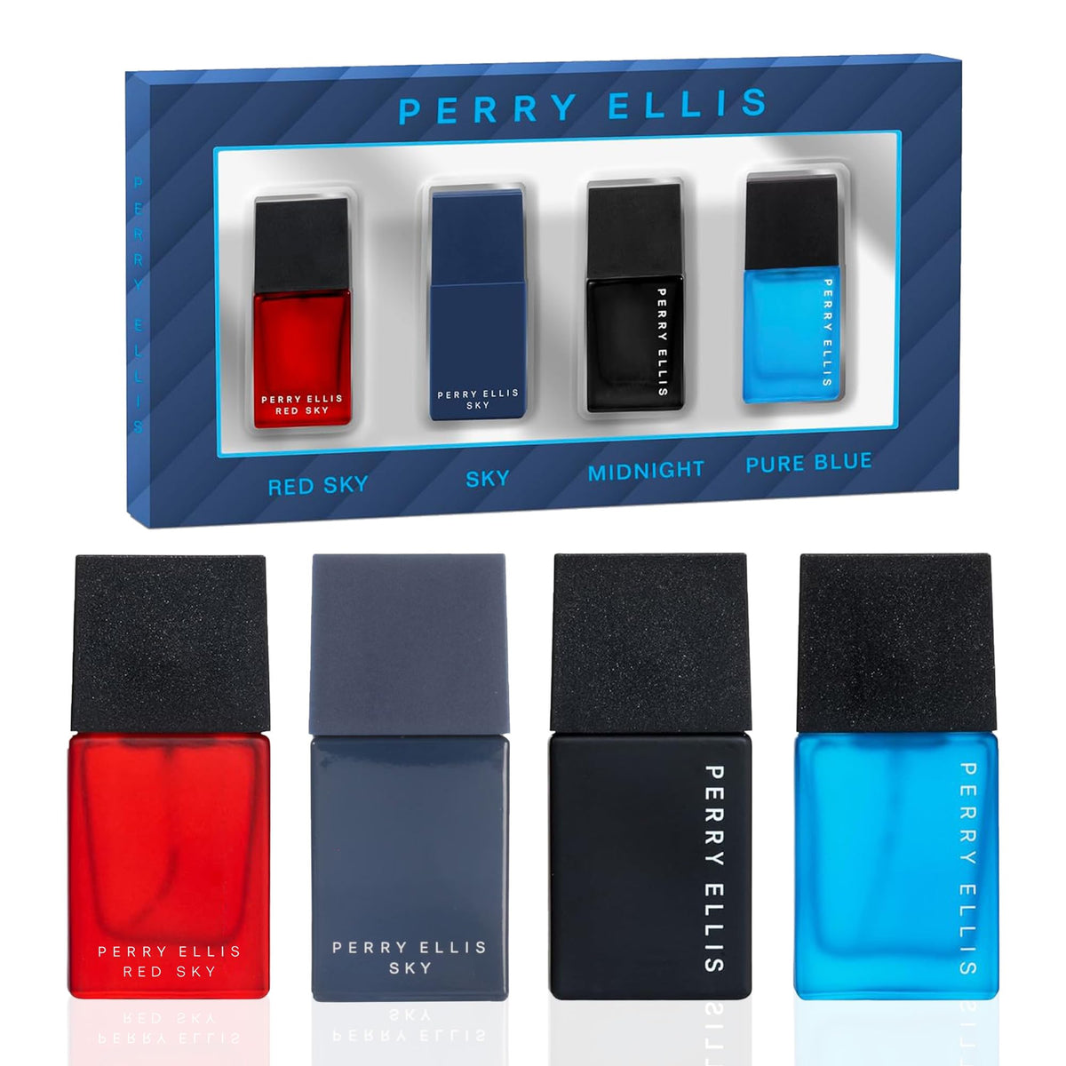 Perry Ellis Mini Coffret Gift Set for Men with four travel size EDTs