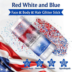 Person applying AROIC glitter on face at a festival