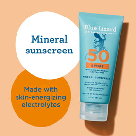 Person applying BLUE LIZARD Sport Mineral SPF 50 Lotion