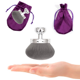Person using BABYSHEEP Blend & Blur brush for makeup application
