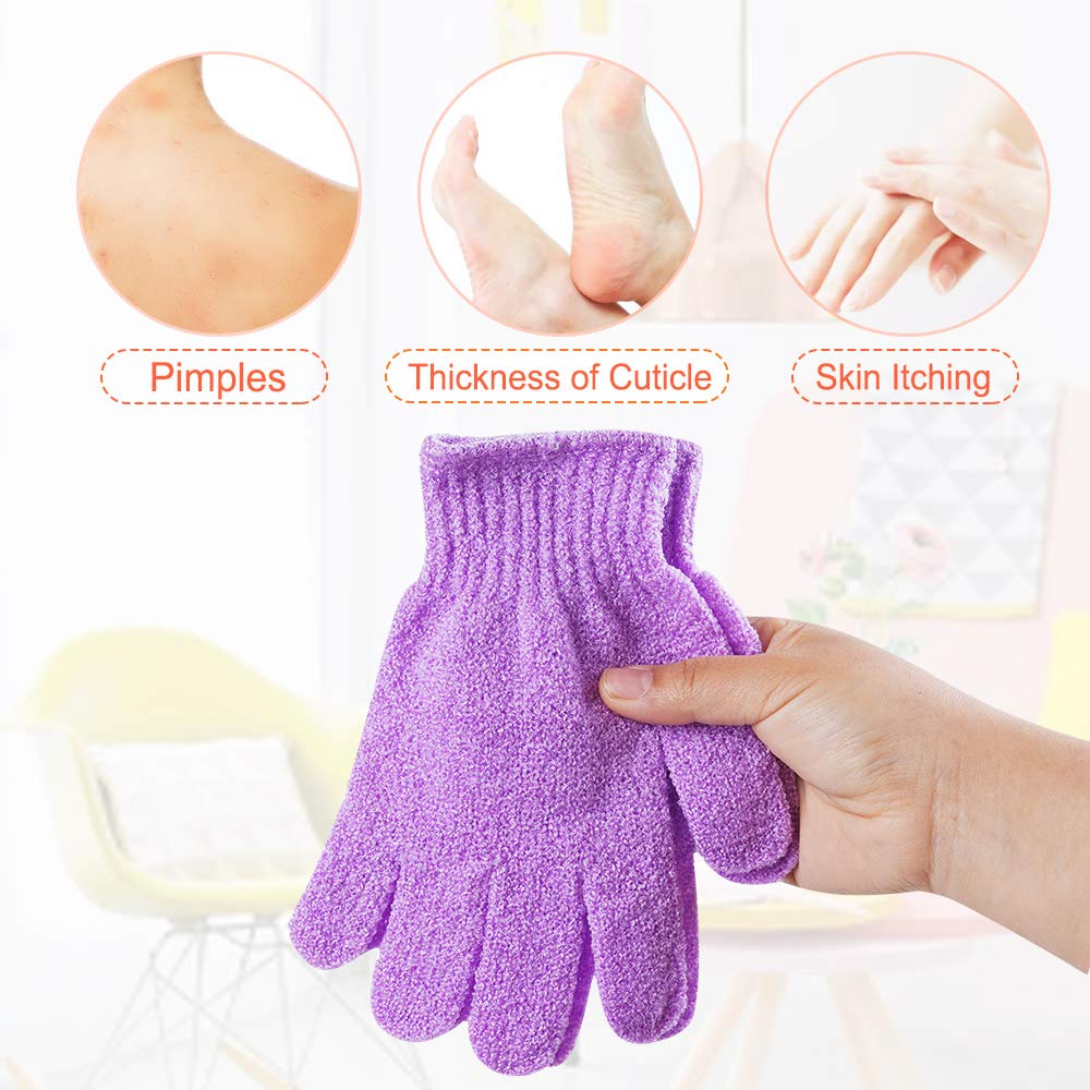 Person using CVNDKN Exfoliating Shower Gloves in the shower