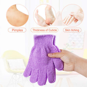 Person using CVNDKN Exfoliating Shower Gloves in the shower