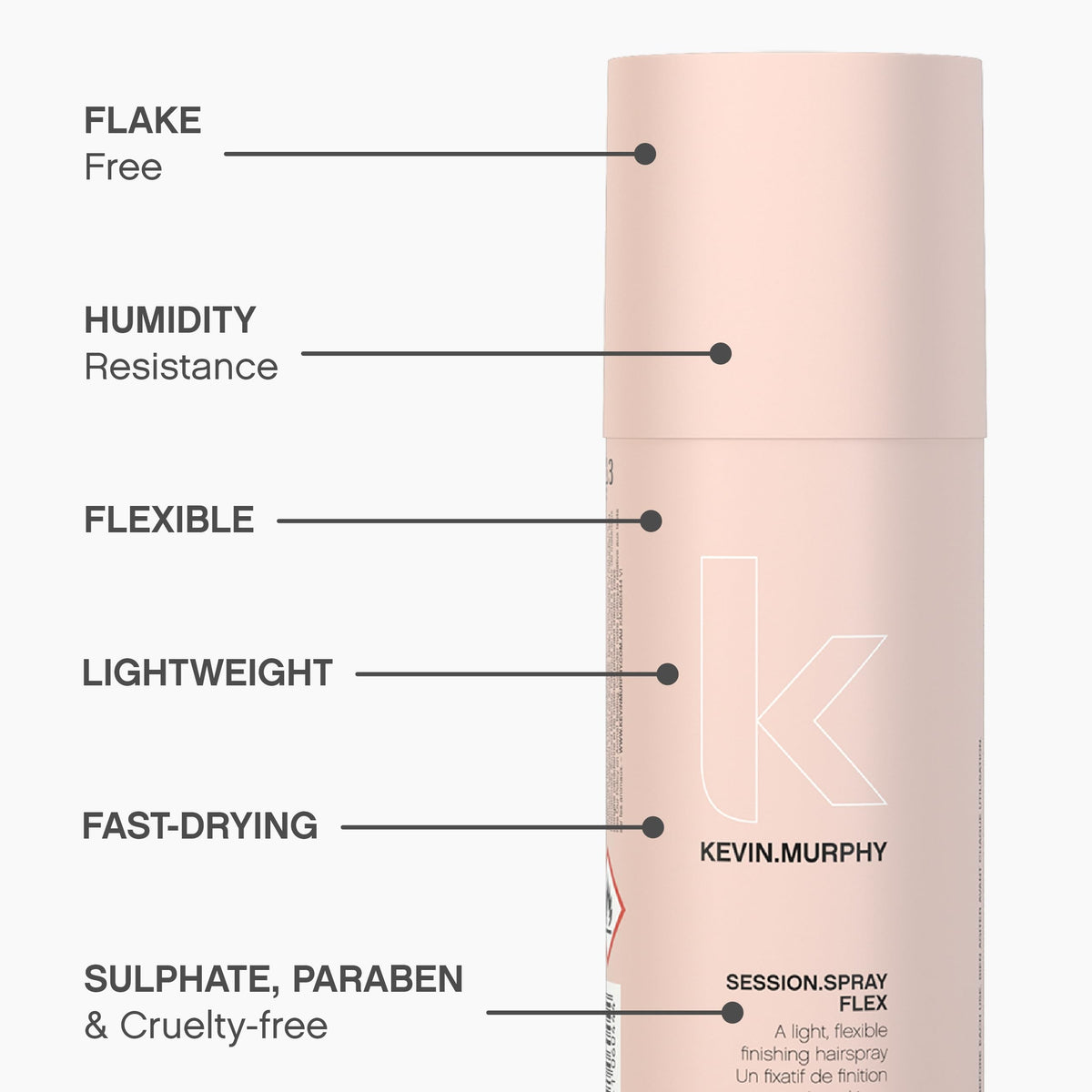 Person using KEVIN.MURPHY SESSION.SPRAY FLEX on hair