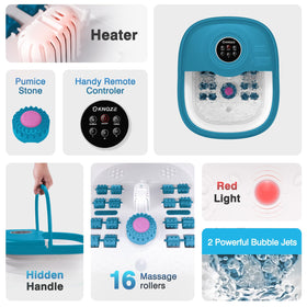 Person using KNQZE foot spa at home