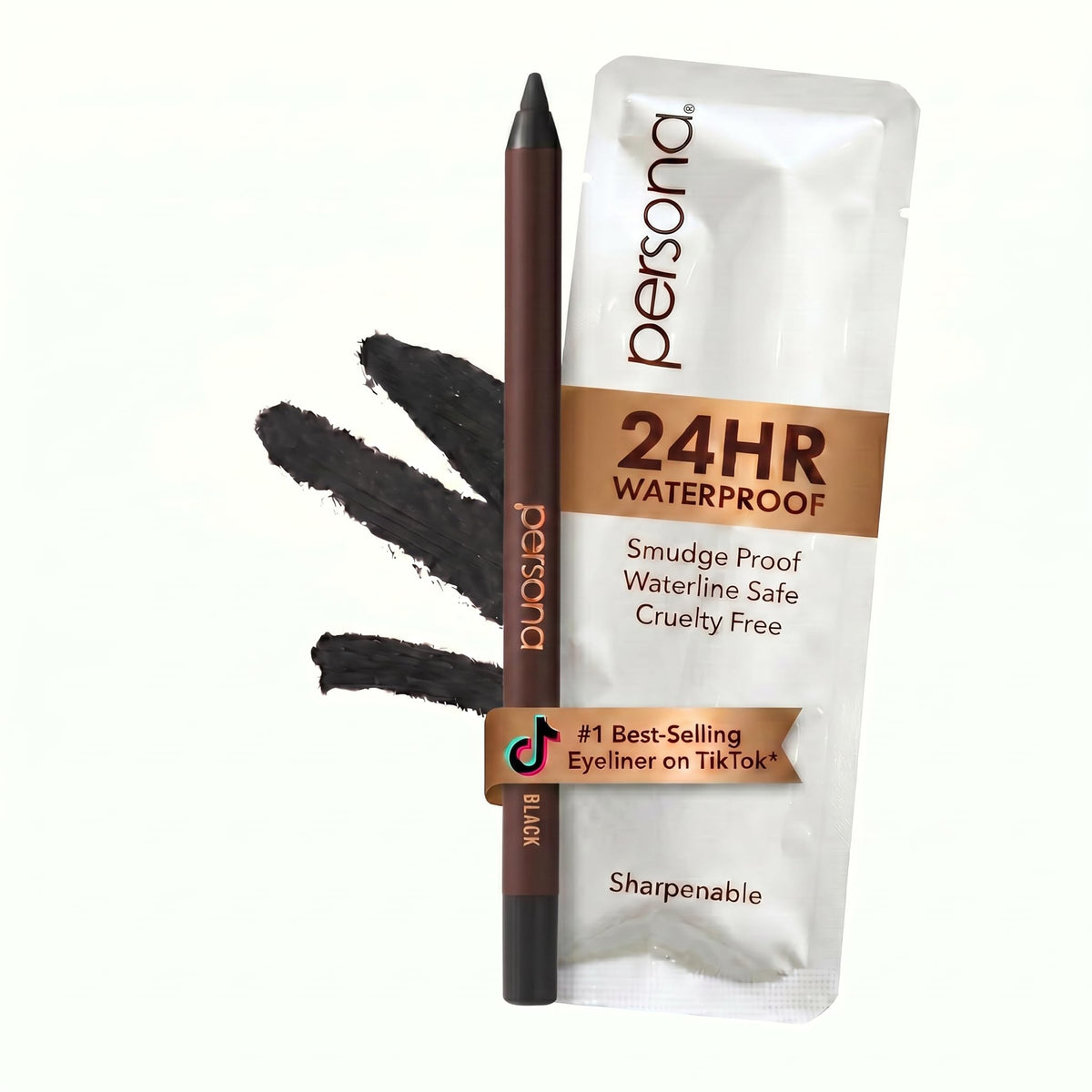 PERSONA 24HR Black Waterproof Eyeliner Pencil front view