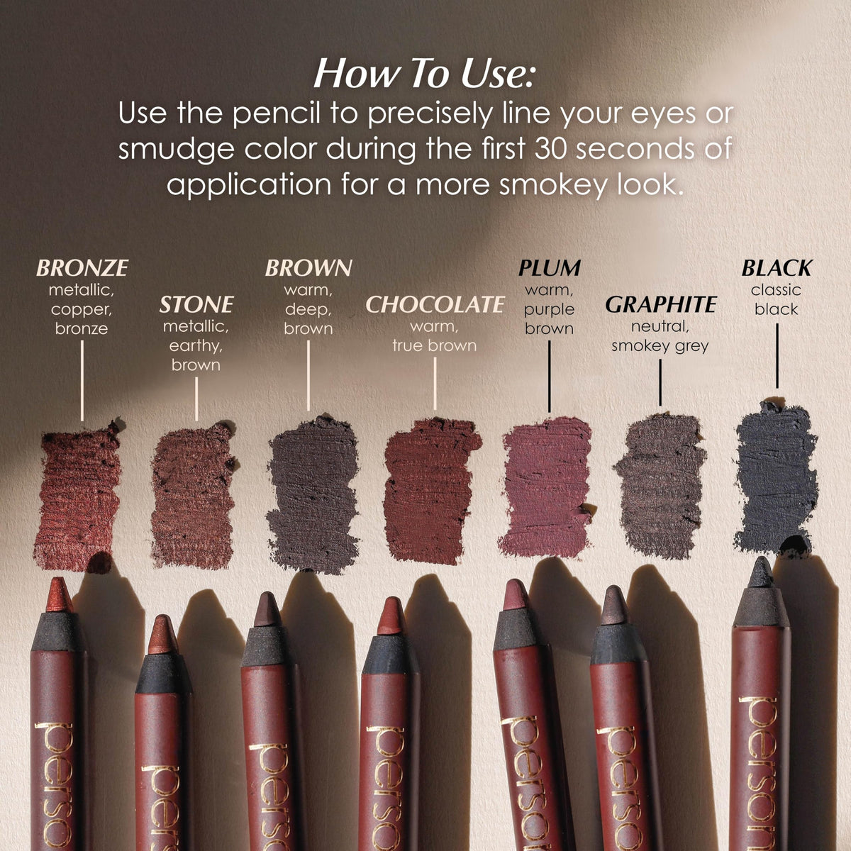 PERSONA 24HR Chocolate Waterproof Eyeliner Pencil sharpened tip