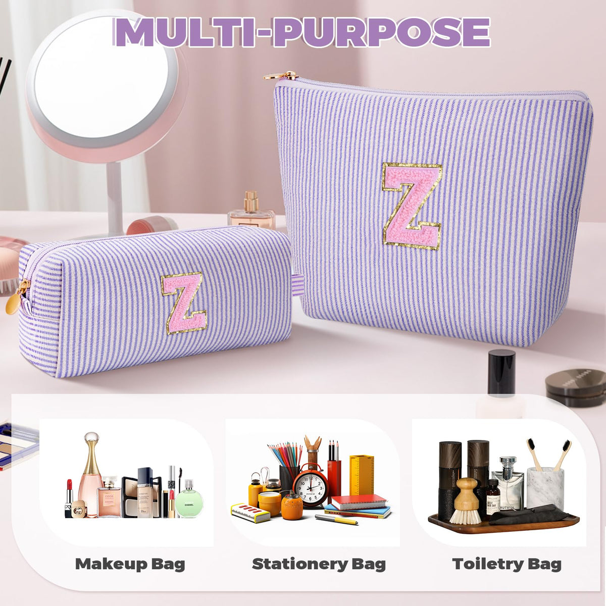 Personalized initials on Btffitting makeup bag