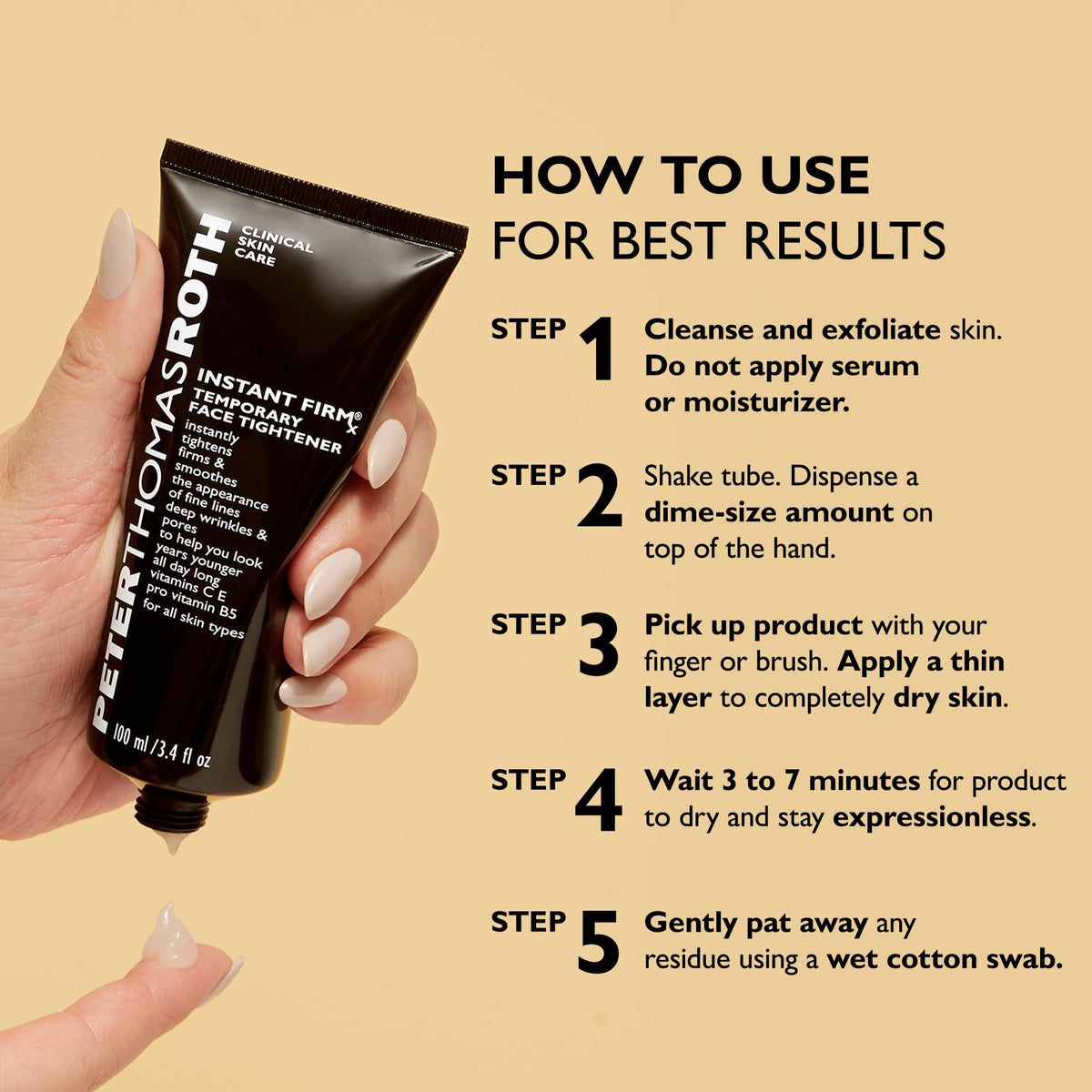 Peter Thomas Roth Instant FIRMx Temporary Face Tightener application on skin