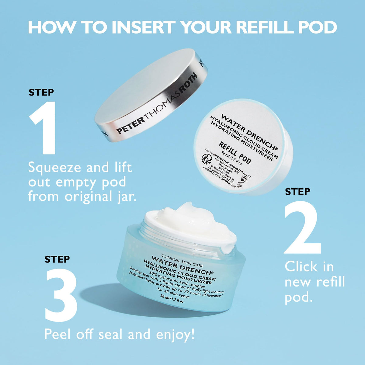 Peter Thomas Roth Water Drench Hyaluronic Cloud Cream in hand