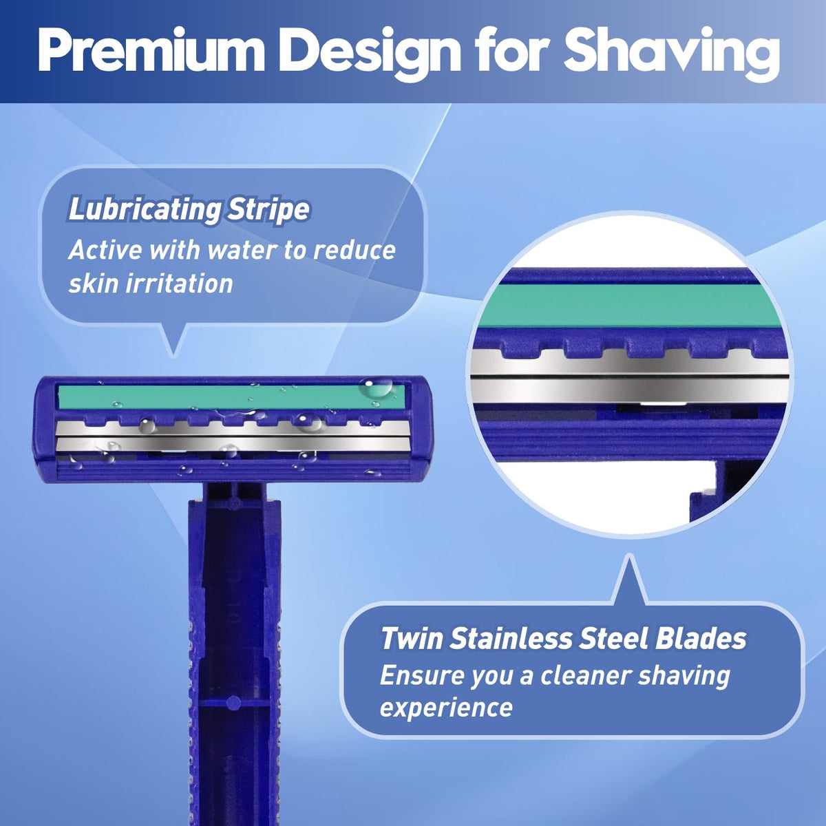 Phafaloop Disposable Razors with textured handle
