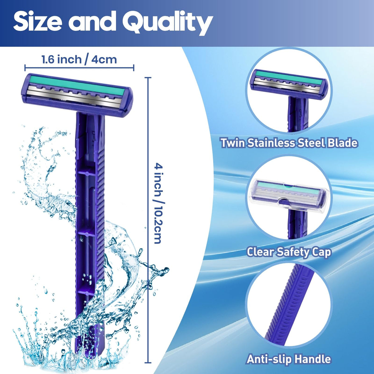 Phafaloop Twin Blade Disposable Razor close-up of blades