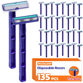 Phafaloop Twin Blade Disposable Razors 135 pack front view