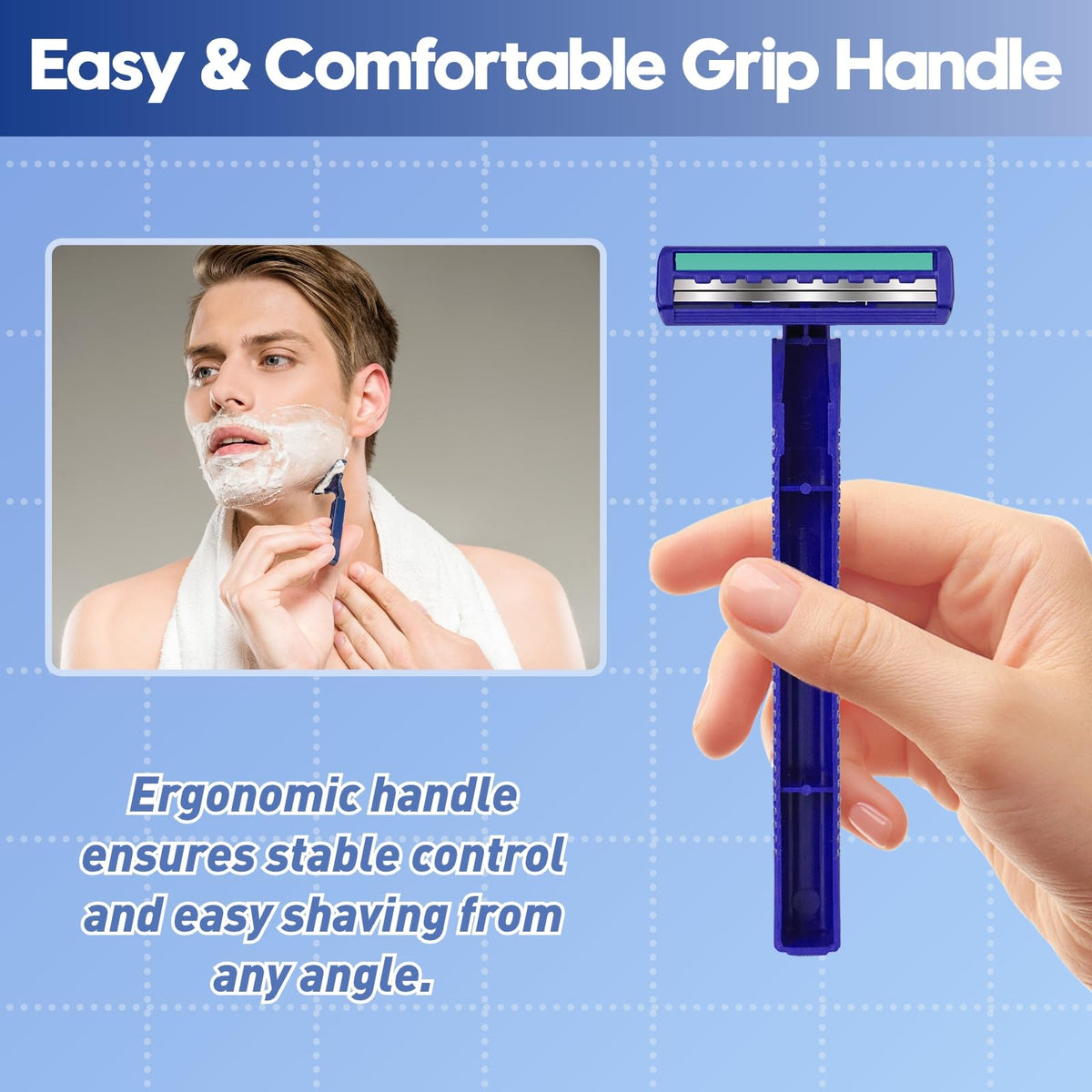 Phafaloop Twin Blade Razors in bathroom setting
