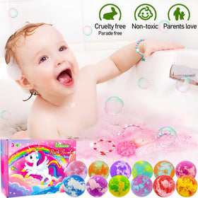 Phaorui Unicorn Bath Bombs packaging and product details