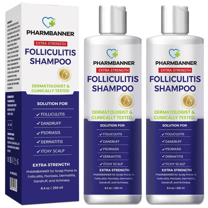 PHARMBANNER Anti-Fungal Shampoo 2 pack front view with labels