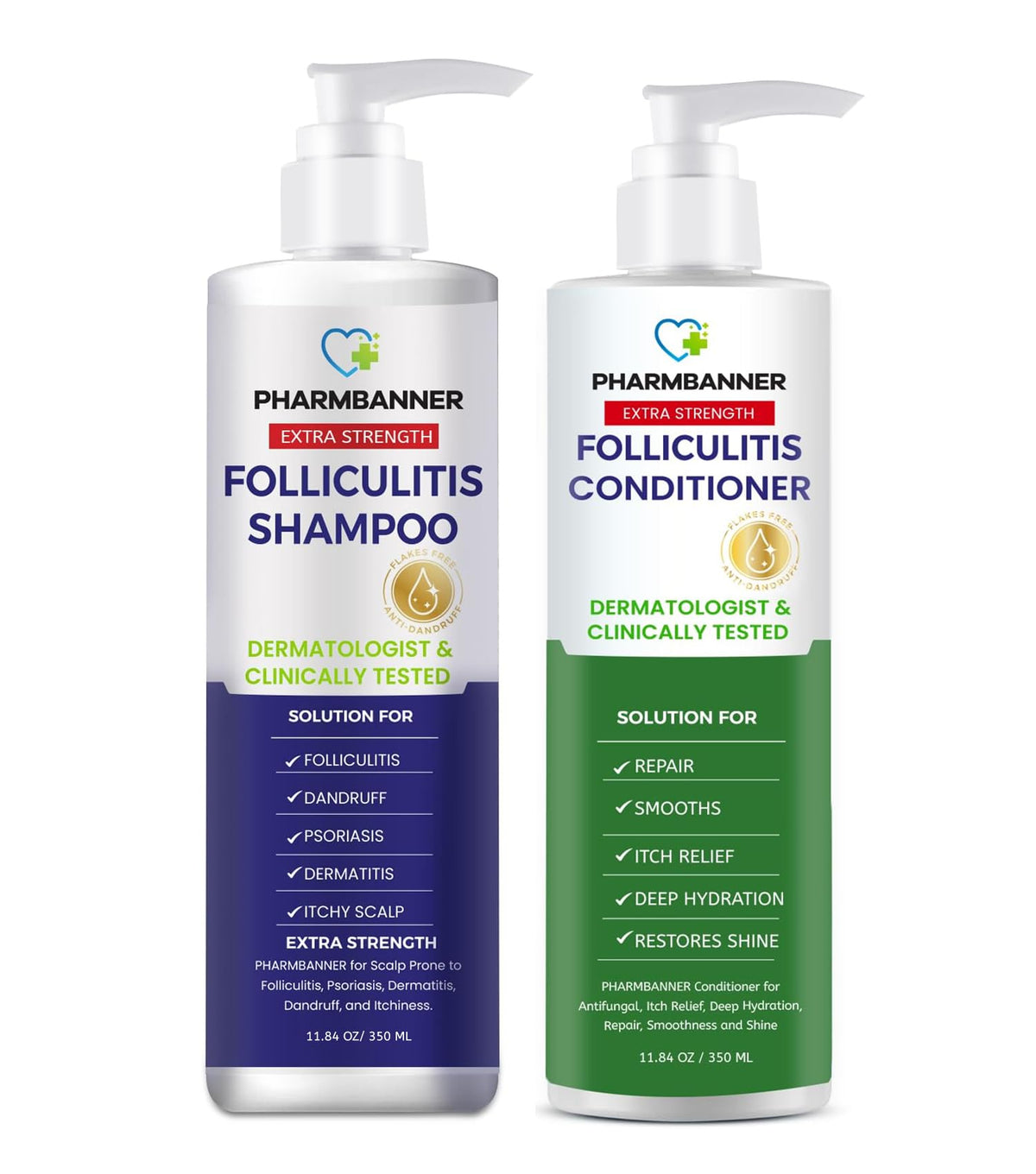 PHARMBANNER Dandruff Shampoo and Conditioner Set front view