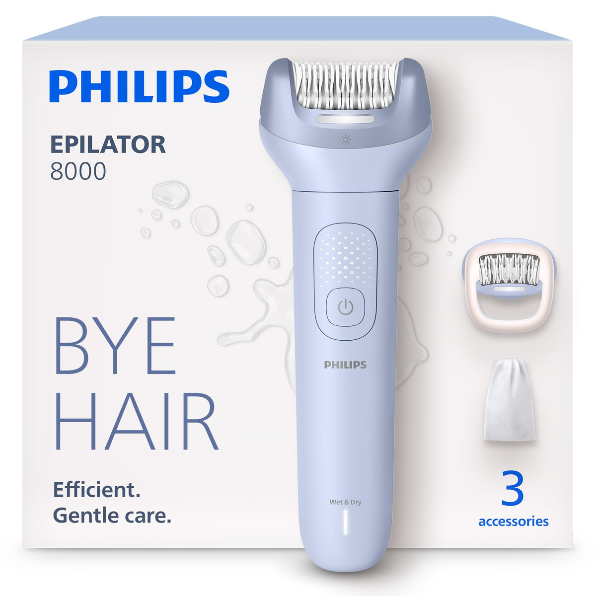 PHILIPS Epilator Series 8000 front view with ProGuide