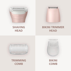 PHILIPS Lady Shaver Series 6000 showing 3-blade shaving system