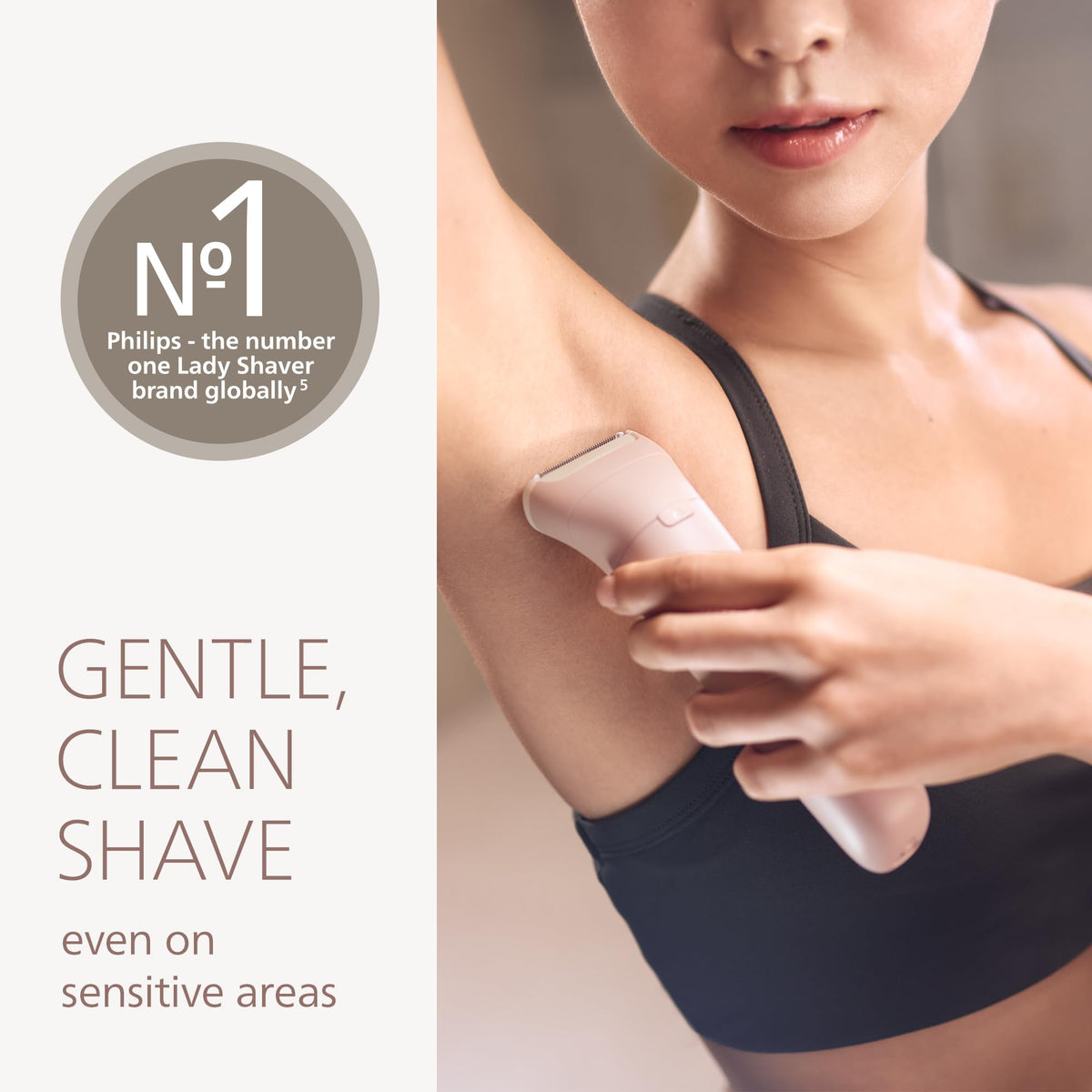 PHILIPS Lady Shaver Series 6000 side view with anti-slip grip