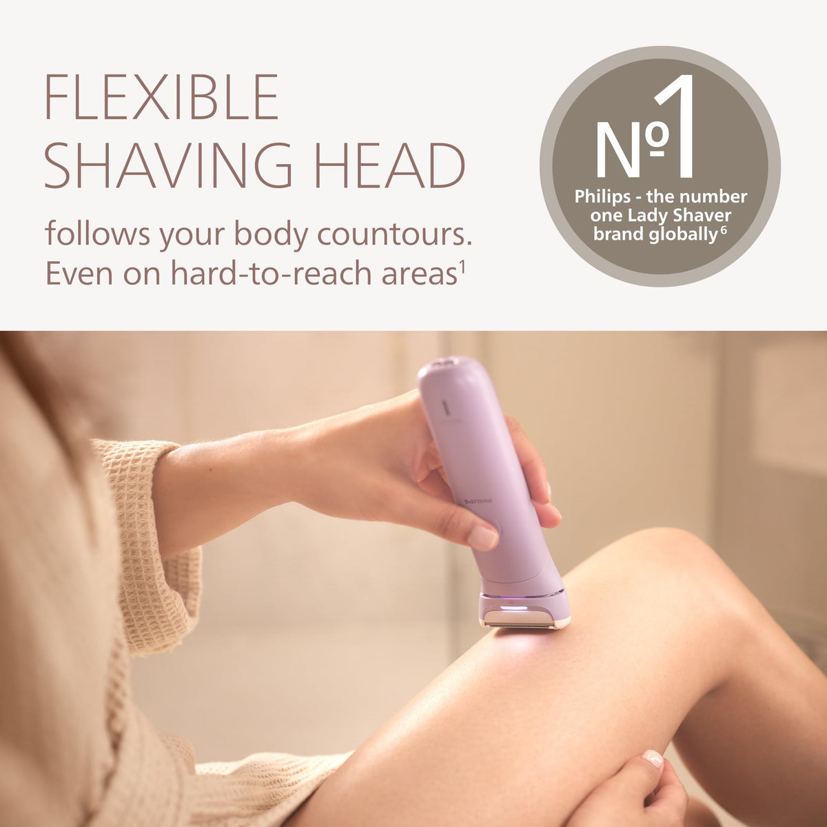 PHILIPS Lady Shaver Series 8000 showing LED light feature