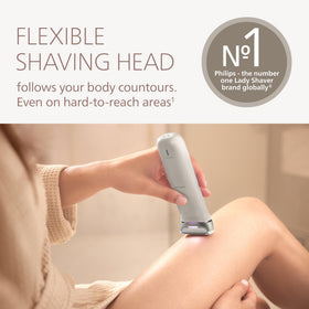 PHILIPS Lady Shaver Series 8000 side view showing LED light