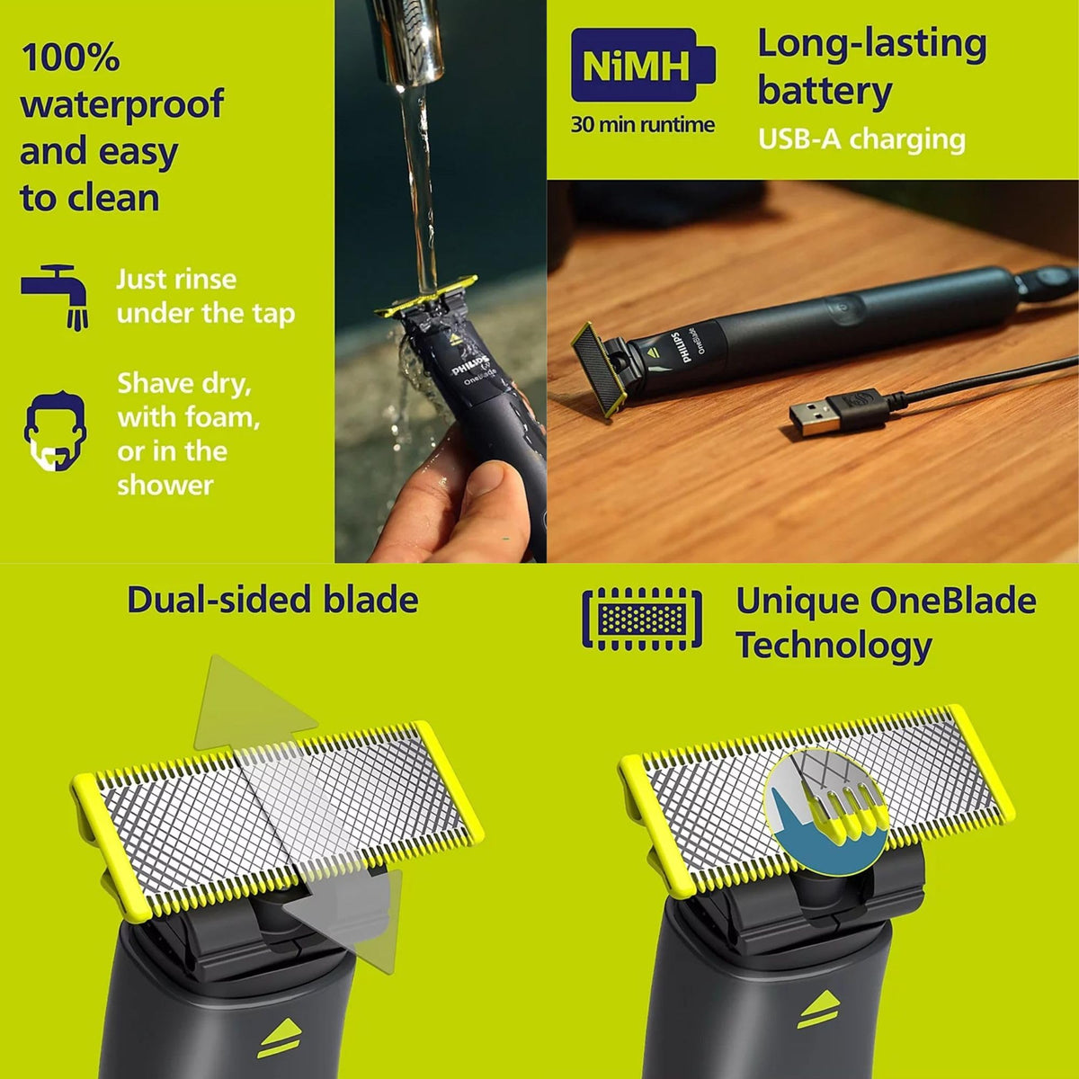 PHILIPS OneBlade packaging and accessories