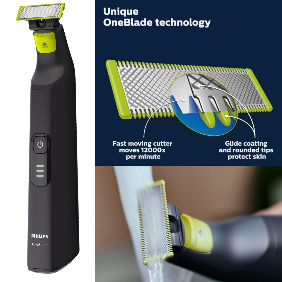 PHILIPS OneBlade Pro Face + Body charging cable and accessories