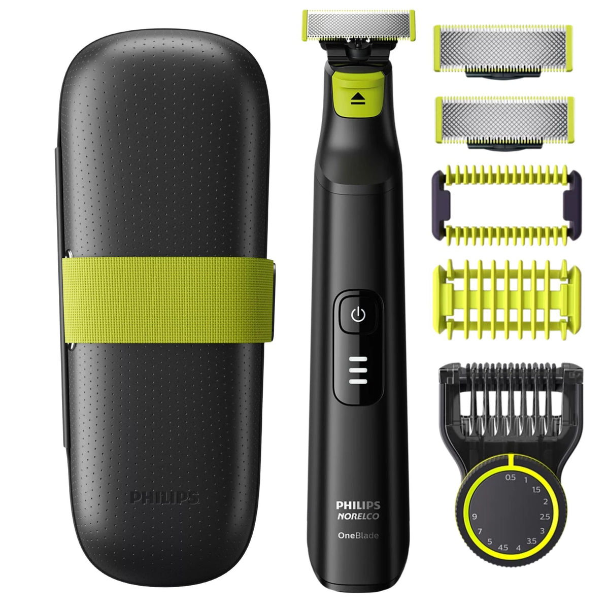 PHILIPS OneBlade Pro Face + Body front view with adjustable comb