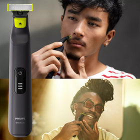 PHILIPS OneBlade Pro Face + Body side view showcasing blades