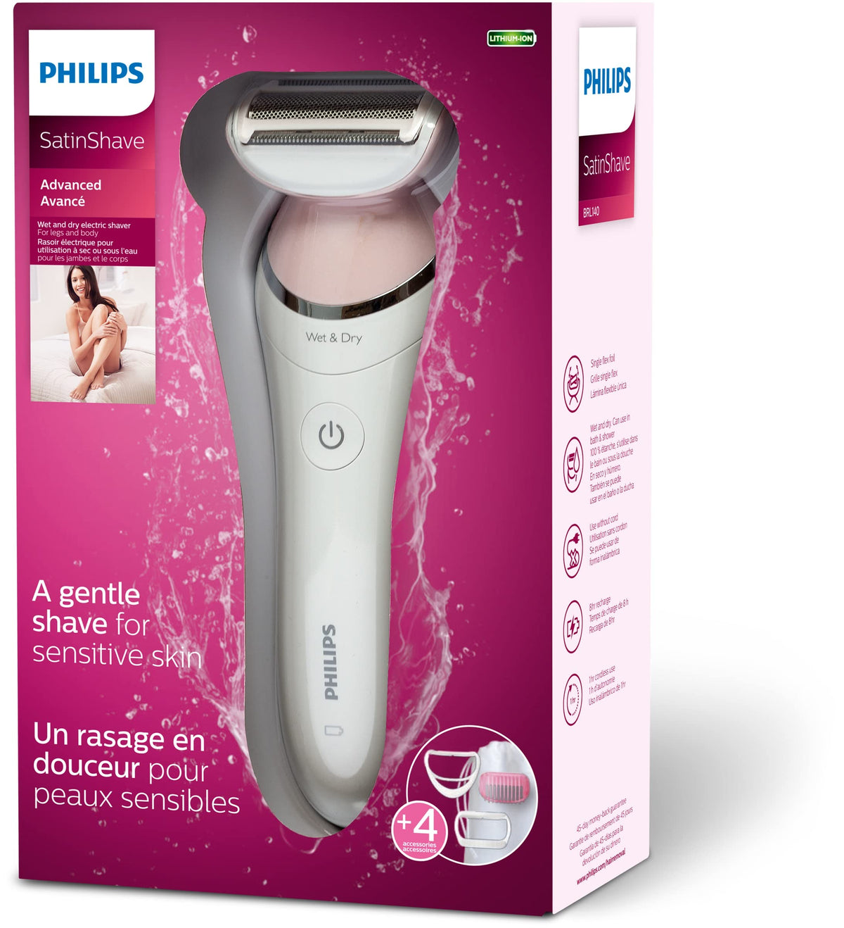 Philips SatinShave Advanced with accessories for hair removal