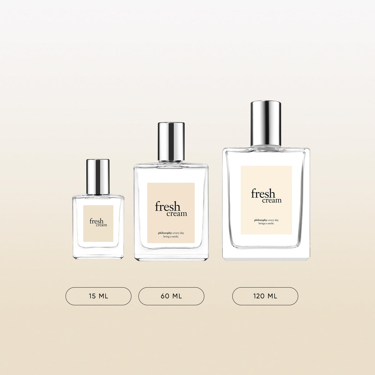 philosophy Fresh Cream Eau de Toilette bottle with soft fabrics
