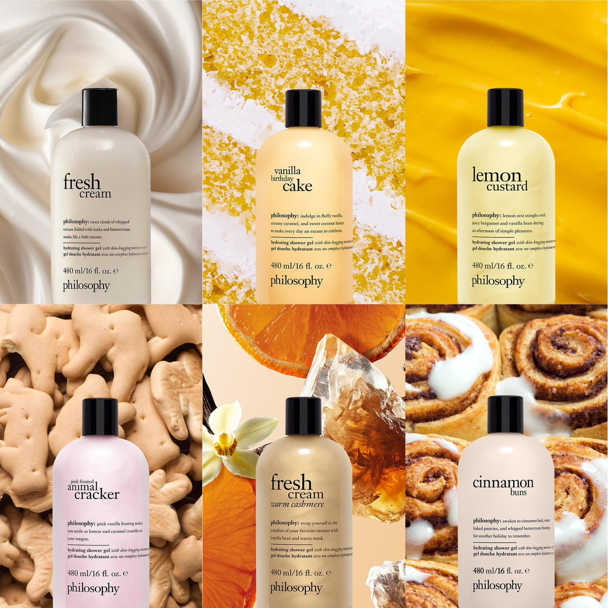 philosophy Lemon Custard Shower Gel 16 fl oz side view
