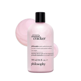 philosophy Pink Frosted Animal Cracker Shower Gel front view with packaging