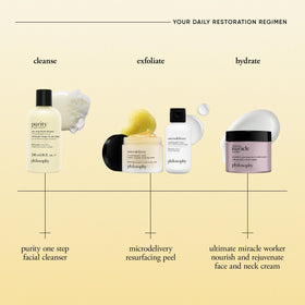 philosophy Purity Made Simple Facial Cleanser on a bathroom counter