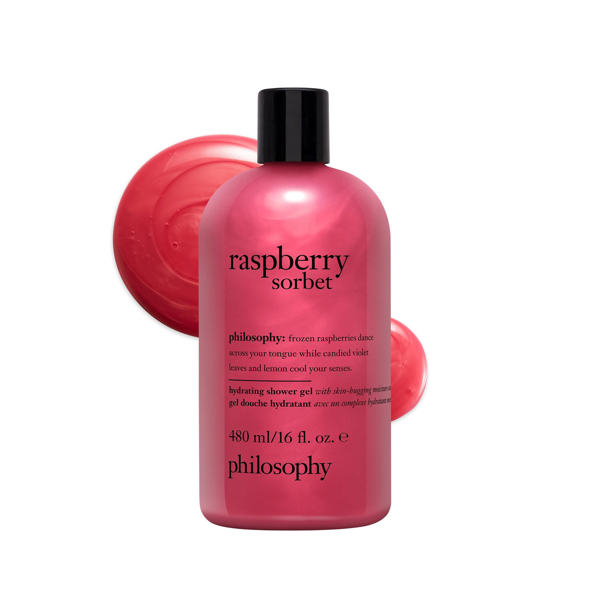 philosophy Raspberry Sorbet Shower Gel front view with label