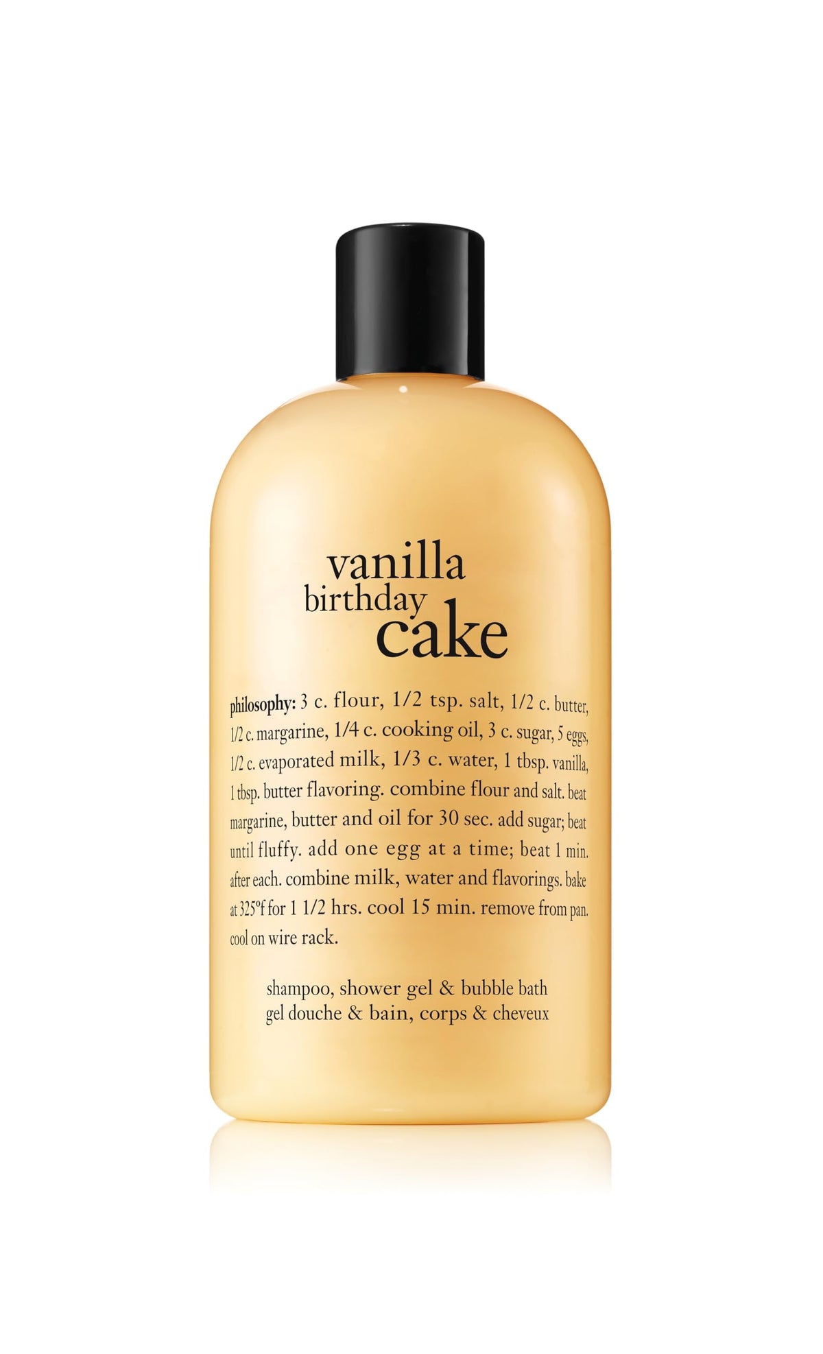 philosophy Vanilla Birthday Cake Shampoo and Shower Gel 16 oz bottle front view