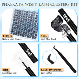 PHKERATA eyelash clusters with various lengths