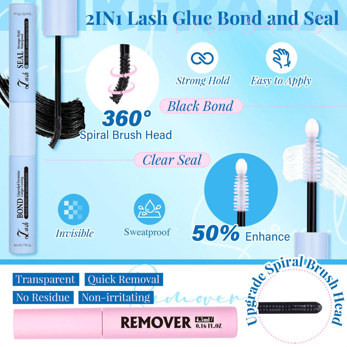 PHKERATA lash extension kit packaging showing all included items