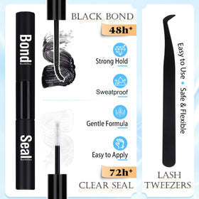 PHKERATA Natural Lash Clusters Kit with application tools